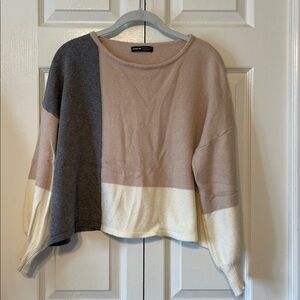 Cropped Color Block Sweater